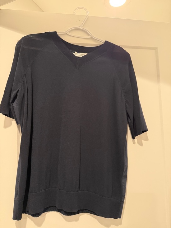 COS Tops - COS Navy Short-Sleeve V-Neck Top